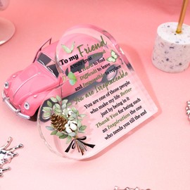 Bestie Gifts for Women Cute Friendship Acrylic Decor inspiration Gifts for Best Friend Birthday Christmas Farewell Going Away Gift From Friends Classmates Female Friends Present Ideas