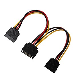 Unidad de Disco Duro SATA Cable Adaptador de Corriente 1 en 2 Computadora 1 en 2 Puerto Serie de Estado Sólido Cable de Extensión de Alimentación de Unidad óptica, para Transmisión de Datos