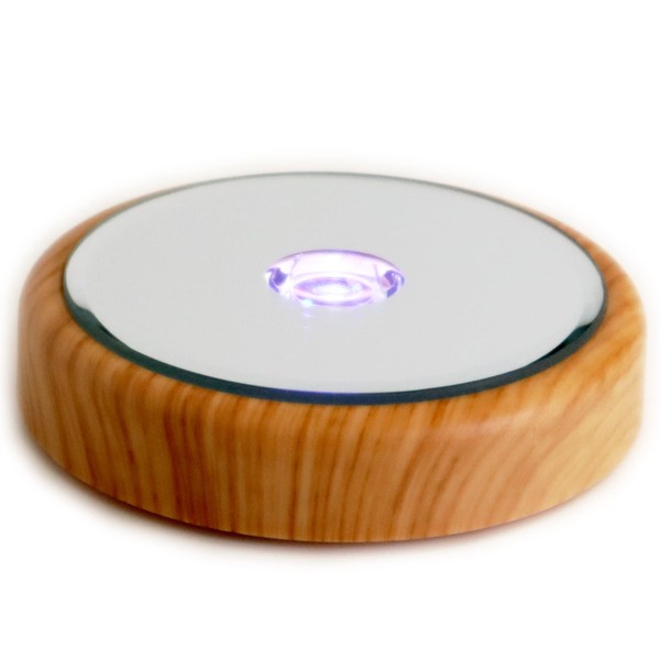 NKLS-3WG Glowing Coaster [Herbarium Exclusive Round Shape (Wood Grain)] Display