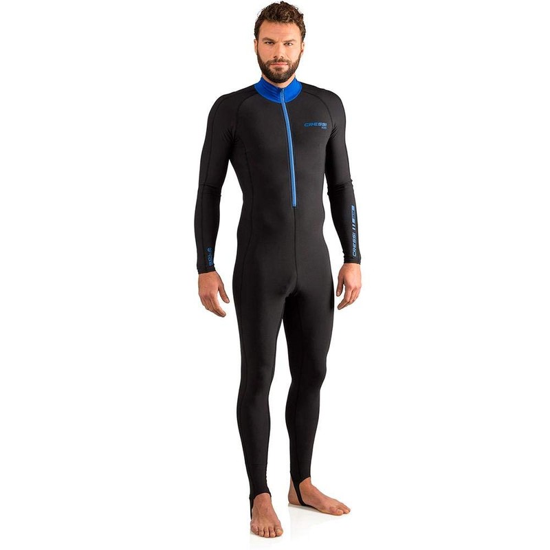 Cressi Skin 1mm - Super Elastic Suit, Black, Blue, Size