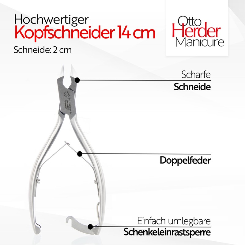 OTTO HERDER Head Cutter/Head Cutter Toenail Pliers 14 cm with