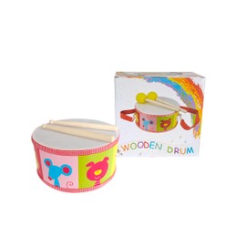 JOLLYLAND Kids Drum Wooden Drum Toy Drum with Adjustable Strap Educational Percussion Baby Musical Toy Sensory Musical Instrument Toys for Toddler Boys & Girls Gift (Blue Animal Cartoons)