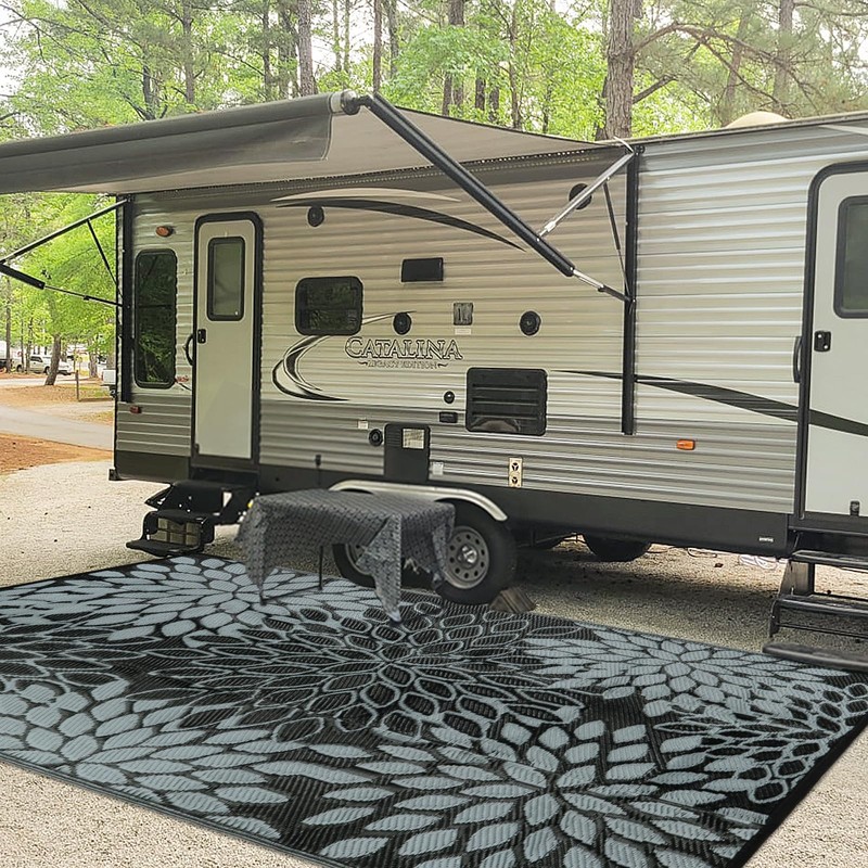 Anidaroel Patio Rugs Outdoor 9x12 Clearance Waterproof, Reversible Camping Rugs