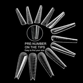 C12rtive 140 Pieces Dual Nail Shapes, Inverted Extension, Poly Nail Gel Nail Shapes, Full Coverage, Reusable Nail Shapes, 14 Sizes