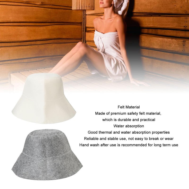 2 Pieces Sauna Hat Felt Bath Hat Vaporarium Hat Absorbent