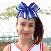 6PCS Large Glitter Cheer Bows Royal Blue and White 8"