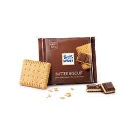 Ritter Sport Milk Chocolate with Butter Biscuit & Cocoa Creme 100g/3.52oz (Pack of 8)