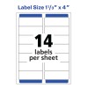 Avery Address Labels,1-1/3" x 4",Paper, Matte White,Laser,Su