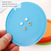 Creativee 10Pcs Silicone Drink Coaster,Colorful Round Button Shaped Cup Cushion