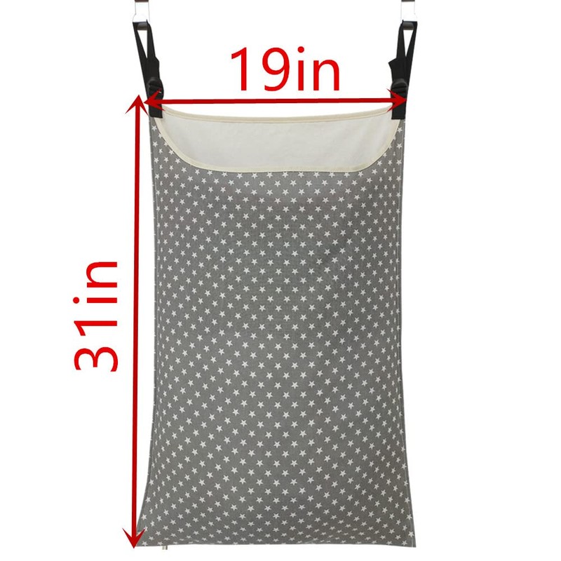 HDHYK Adjustable Space Saving Door Hanging Laundry Hamper Bag Dorm