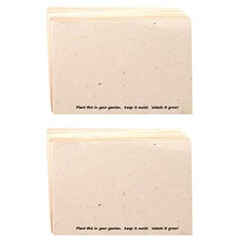 Handmade Seeded Plantable Recycled Note Paper 100 Sheets Each 6 x 4 Inches (2-Pack)