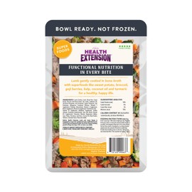 Health Extension Gently Cooked Fresh Lamb & Carrot Dog Food, (9 oz, 255 g) – Bowl Ready with Bone Broth, Omega-3s & Superfoods for All Life Stages (Case of 10 Pouches)
