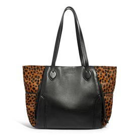 Aimee Kestenberg Chelsea Novelty Tote - Large Weekend Bag for Women - Leather Shoulder Bag for Travel, Work or School - Cheetah Print Haircalf