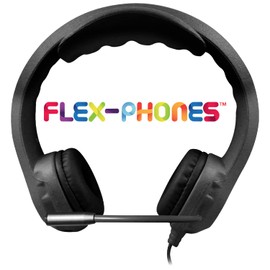 HamiltonBuhl Kid's Flex-Phones TRRS Headset with Gooseneck Microphone, Black
