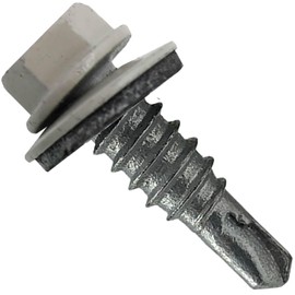 #14 x 7/8" Metal to Metal Type #1 (250) ASH Gray 5/16" Hex Head -Drill Point - Stitch Tek - Metal to Metal Roofing Screws. 9/16" EPDM Washer