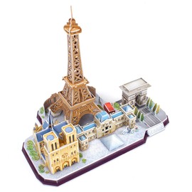 Revell Paris Skyline 3D Puzzles for Adults and Kids Ages 10 Years and up Arts Crafts Building - Eiffel Tower, Notre Dame, Louvre, Arc de Triomphe - 114 Pieces