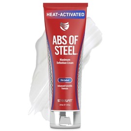 SteelFit Abs of Steel Maximum Definition Cream with 5% Coaxel, 8 fl oz (237ml).