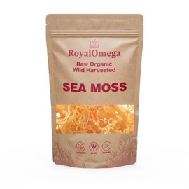 RoyalOmega Raw Organic Sea Moss | Dried Irish Sea Moss | 100% Natural, Wildcrafted Non-GMO Certified | Makes 120+oz of Seamoss Gel | 227g / 8oz