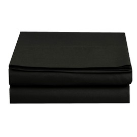 Elegant Comfort Premium Hotel Quality 1-Piece Flat Sheet, Luxury & Softest 1500 Thread Count Egyptian Quality Bedding Flat Sheet, Wrinkle, Stain and Fade Resistant, California King, Black