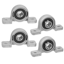 Rhea 4pcs KP08 8mm Inner Diameter Bore Bracket Pillow Block Bearing Zinc Alloy Light Weight T8 Screw Bracket Plummer Block Self-Aligning Mechanical Bearing Flange Mount