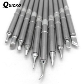 QUICKO T12 Soldering Iron Tips 10 Types Soldering Station Tool Solder Soldering Iron Tips Replacement for FX-951 Station ILS JL02 KU BL BC1 K D24 C4 BC2 B2 (10PCS)