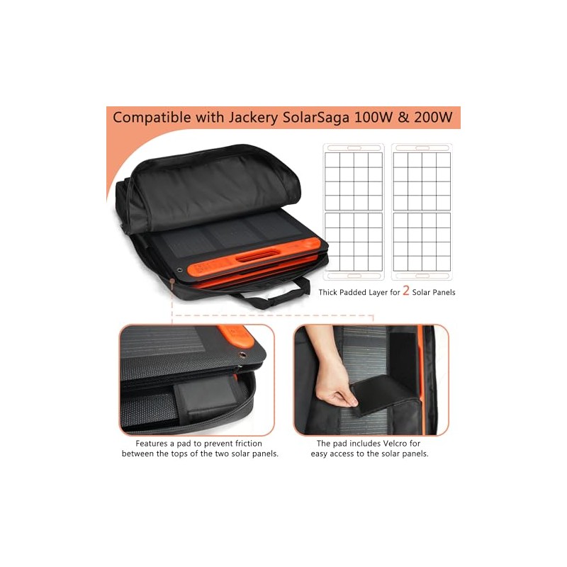 Bolsa de almacenamiento para panel solar compatible con 2 Jackery
