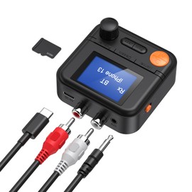 Ankilo Bluetooth AUX Adapter, Bluetooth 5.2 Audio Adapter for Home Stereo, Wireless Audio Adapter with Display or Headphones, Home Theater, TV, Car