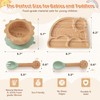 Bamboo Suction Plates Bowls Set for Baby Toddler - Includes