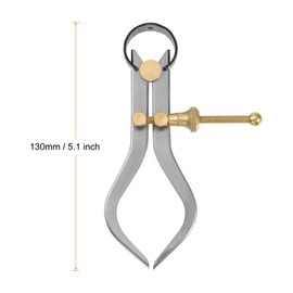sourcing map Spring Joint Caliper 4 inch / 100mm Steel Spring Outside Caliper with Brass Fulcrum for Wood Turning Lathe Work