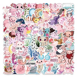 100PCS Axolotl Stickers Cute Animal Stickers for Kids Teens Adults, Glueewee Vinyl Waterproof Kawaii Axolotl Stickers for Water Bottles Laptop Luggage Journaling