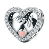 Lkwidi Charm Family Heart Animal Charm Pendant 925 Sterling Silver