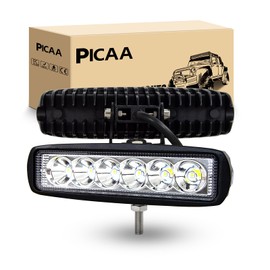 PICAA LED Work Light 2 x 6 Inch 18 W Work Light Tractor 12 V 24 V Spotlight Waterproof Work Light LED Additional Headlight for Excavator Tractors Tractor Forklift ATV Truck Off-Road