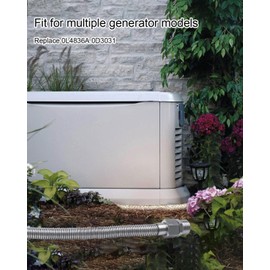 Flexible Gas Line Fuel Line Replace 0L4836A 0D3031 Fit for Multiple Models Generators, Stainless Steel 3/4 External Thread 15" Fuel Connection Hose