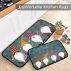 2 Pieces Kitchen Rug Set,Christmas Gnomes and SnowflakesKitchen Mat Non