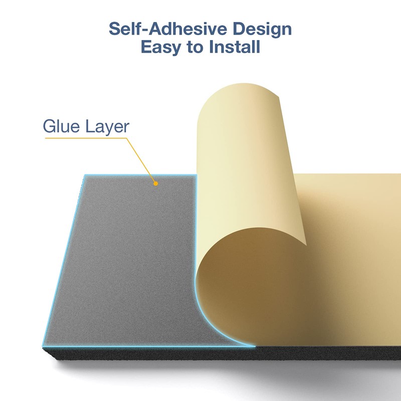 12 Pack Self-Adhesive Acoustic Panels, 12" X 12" X 0.4"