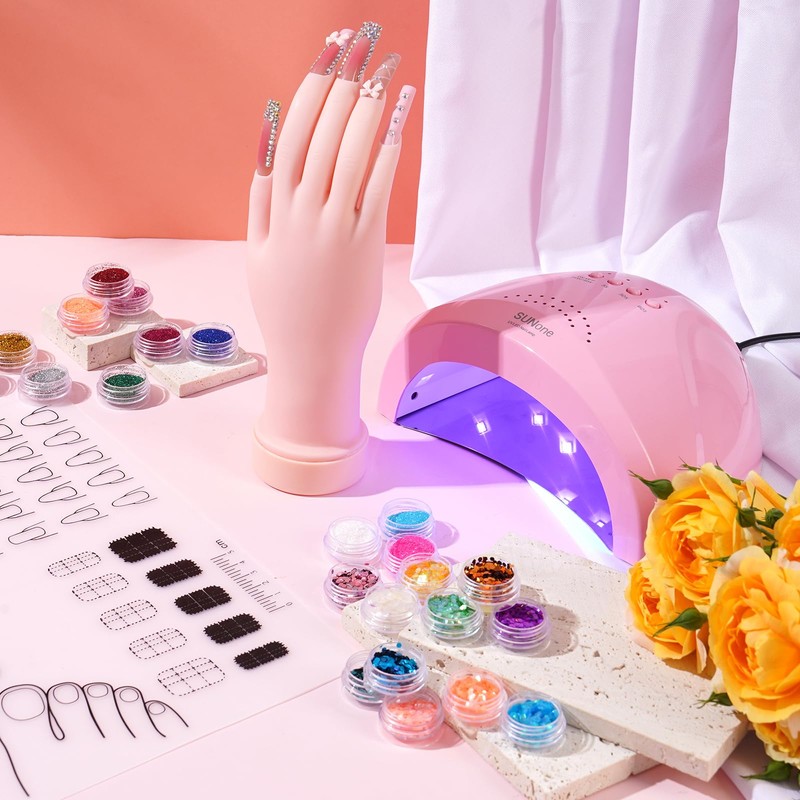 Nail Kit for Beginners with Everything: Practice Nail Hand Acrylic
