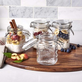 Mason Craft & More Glass Clamp Jars, 12OZ Mini 4 Pack, Clear