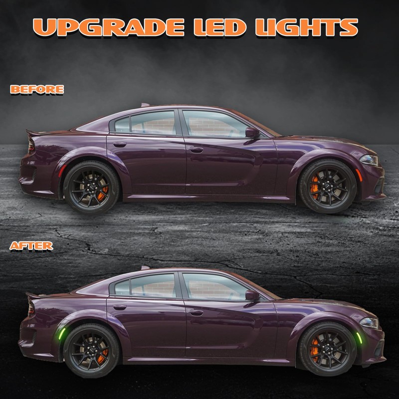 AreLokpri Dynamic LED Side Marker Light Compatible with Dodge Charger