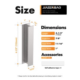 JIASENBAO 5 Pack Self- Adhesive Silver Cabinet Pulls 4-1/3" Length (fit 3.78") Finger Pulls Cabinet Handles Kitchen Drawer Dresser Cupboard Bathroom Vanity Cabinet Hardware