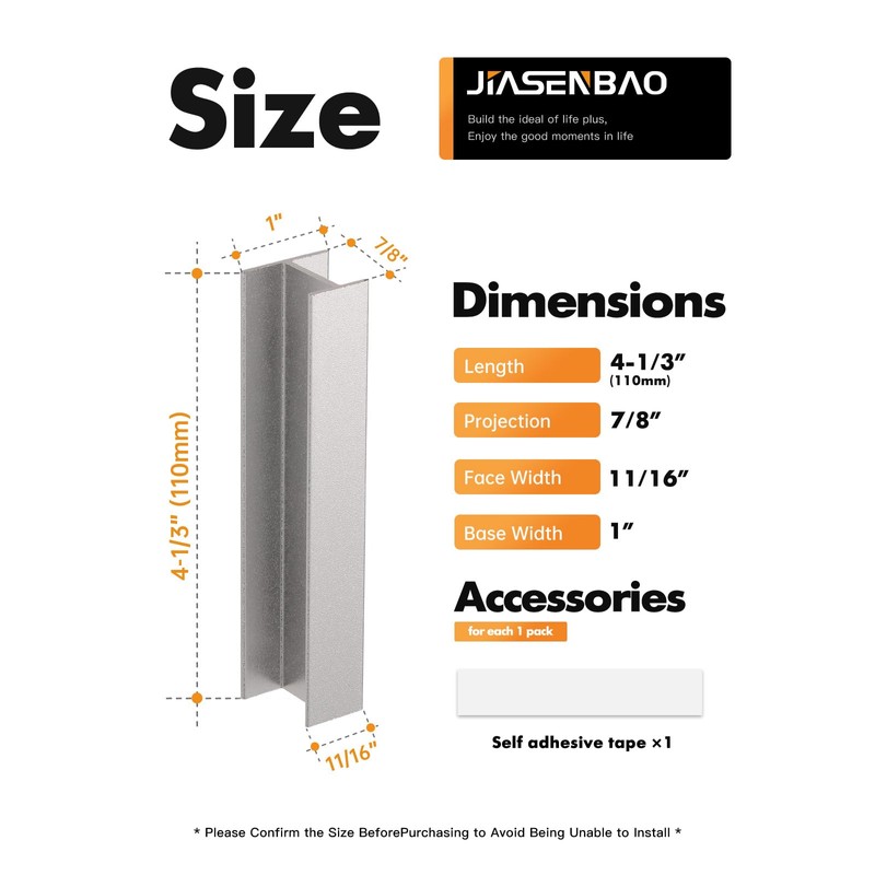 JIASENBAO 5 Pack Self- Adhesive Silver Cabinet Pulls 4-1/3" Length