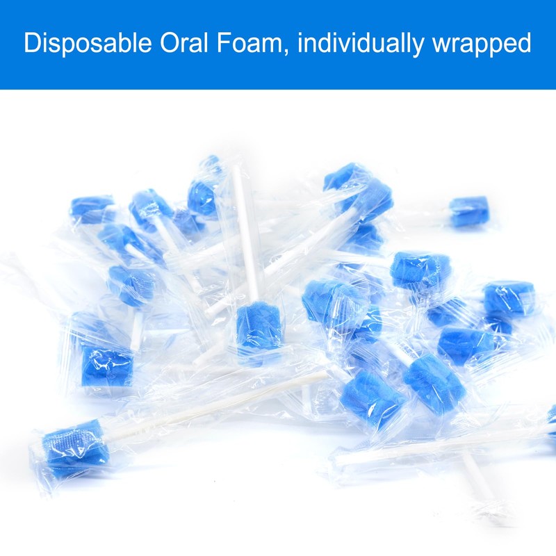 (250 PCS) JIESI Disposable Oral Swabs(Blue)