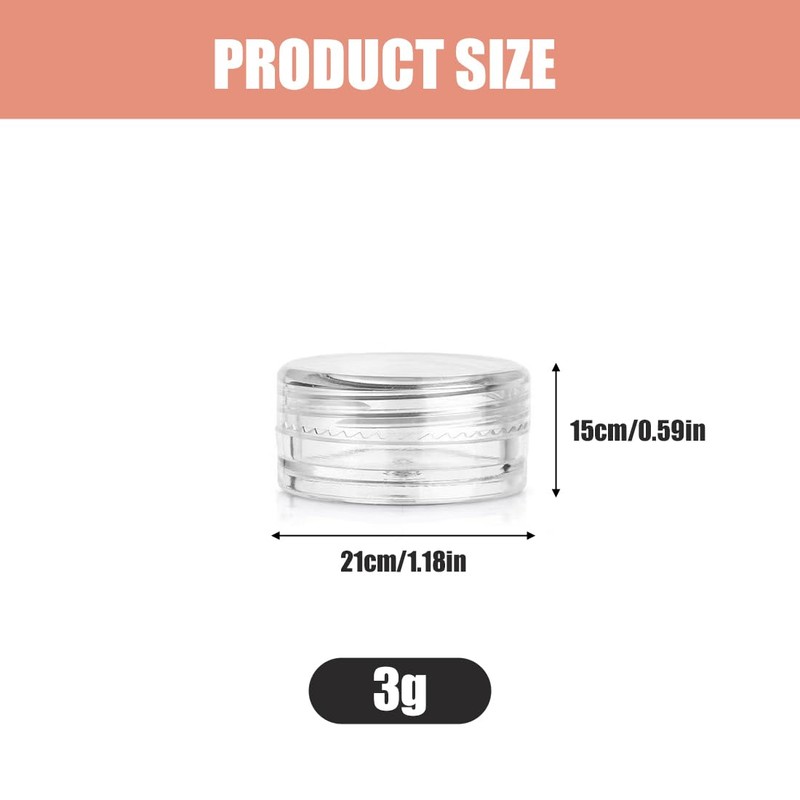 Containers, 24 pieces 3 ml empty containers, clear jars, mini