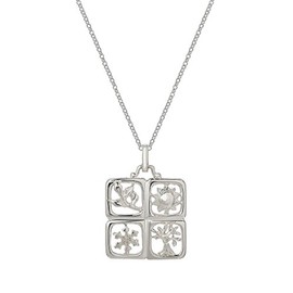 Sterling Silver Four Seasons Pendant Necklace, 18"