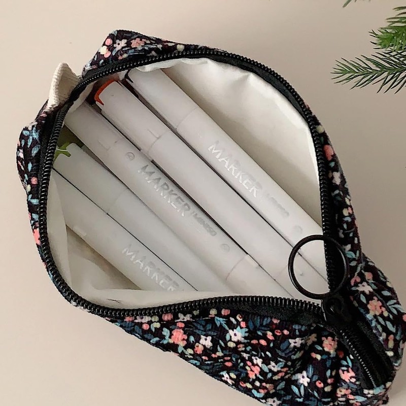 Qiwenr Pencil case with pencil case, black, NO