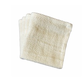 Lyra Linens - 100% Egyptian Cotton Face Flannel Washcloths - Pack of 2 OR 4 500 Gsm Facecloths, 30cm x 30cm Square, Quick Dry And Absorbent Makeup remover Cloths, Gym Towels (Cream, 2)