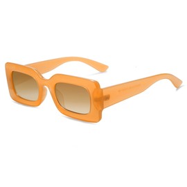 SOJOS Kids Rectangle Nude Orange Sunglasses for Girls Toddler Baby Age 1-2 UV400 Protection Trendy Chunky Glasses SK5612 Orange Frame Brown Lens