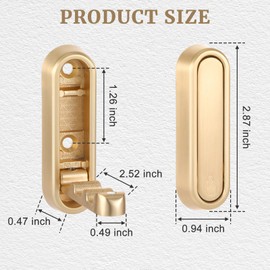 Qiuruoo 2PCS Invisible Folding Wall Hooks, Coat Rack Wall Mount, Foldable Clothes Hooks Can be Installed in Closets, Bedrooms, Bathrooms, Living Rooms, for Hanging Towels, Hats, Backpacks(Gold)