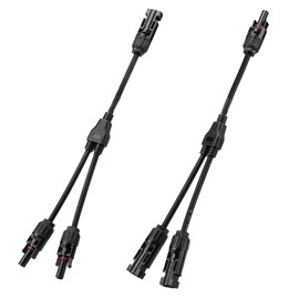 Y-Junction Parallel Connector Plug Solar PV Cable Solar Panel Cable Connector MMF/FFM Solar 1 to 2 Branch Adapter TRAMILY (1 Pair)