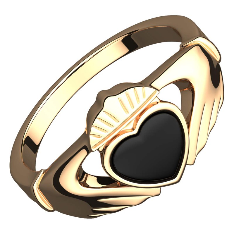 GWG Jewellery 18K Gold Coated Sterling Silver Claddagh Ring Unusual