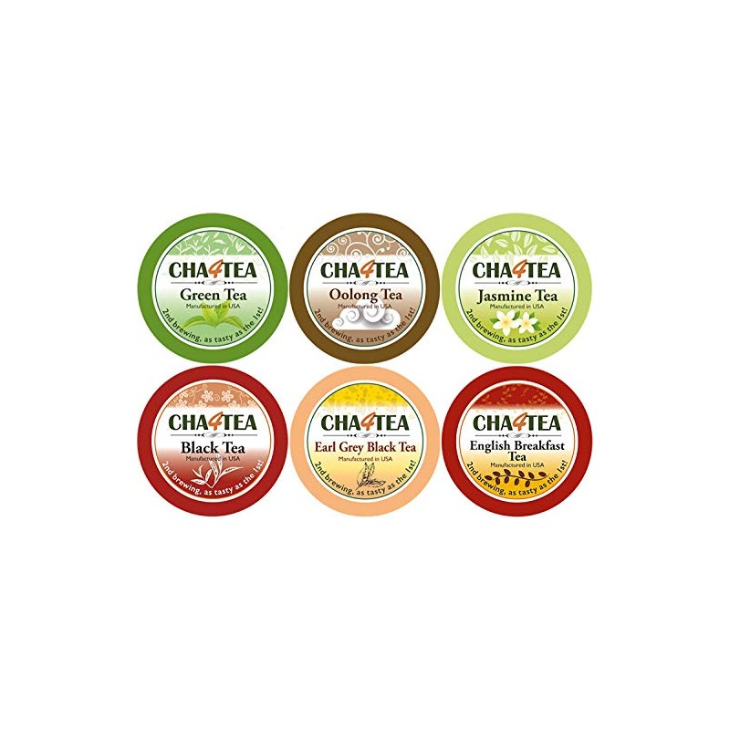 Cha4TEA 36-Count Variety Tea Sampler Pack for Keurig K-Cup Brewers,